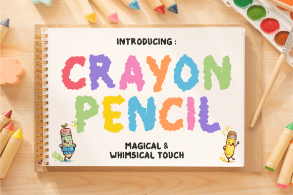 Crayon Pencil Font: Whimsical Display Magic for Makers