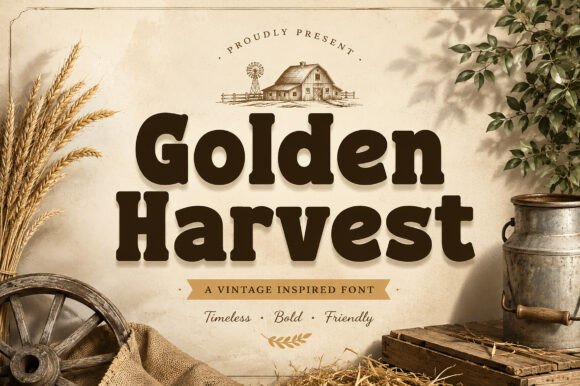 Golden Harvest: A Rustic Display Font That Feels Like Home